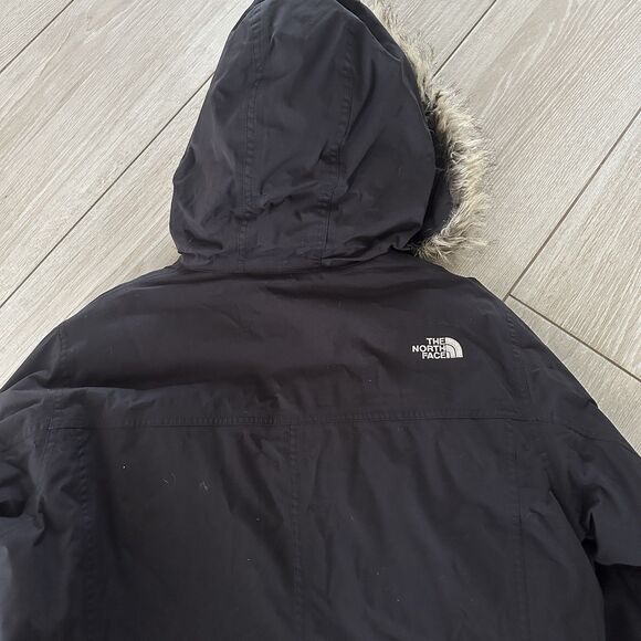 The North Face Jacket Womens XL Black Goose Down Faux Fur Coat Parka Hyvent - Picture 11 of 14